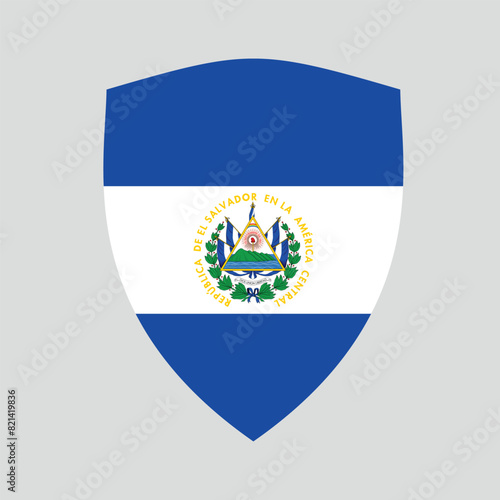 Free Download El Salvador Flag in Shield Shape Frame - GFXLoad