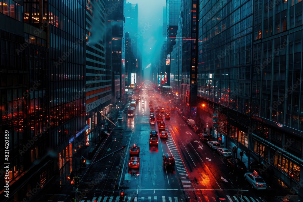 Photograph a cityscape with a surreal twist, incorporating elements of your favorite comic genre Photograph a cityscape with a surreal twist, incorporating elements of your favorite comic genre