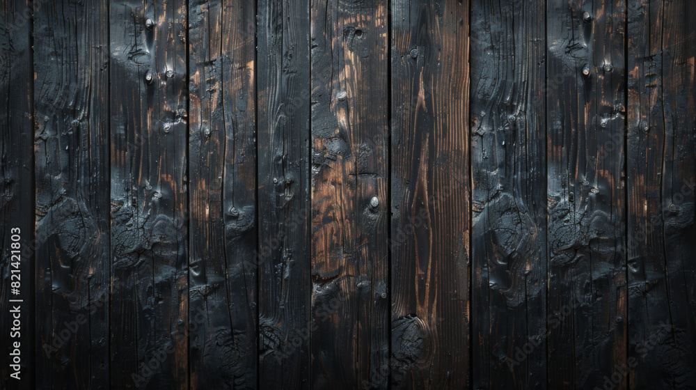 Grunge wooden plank texture with burnt rustic look