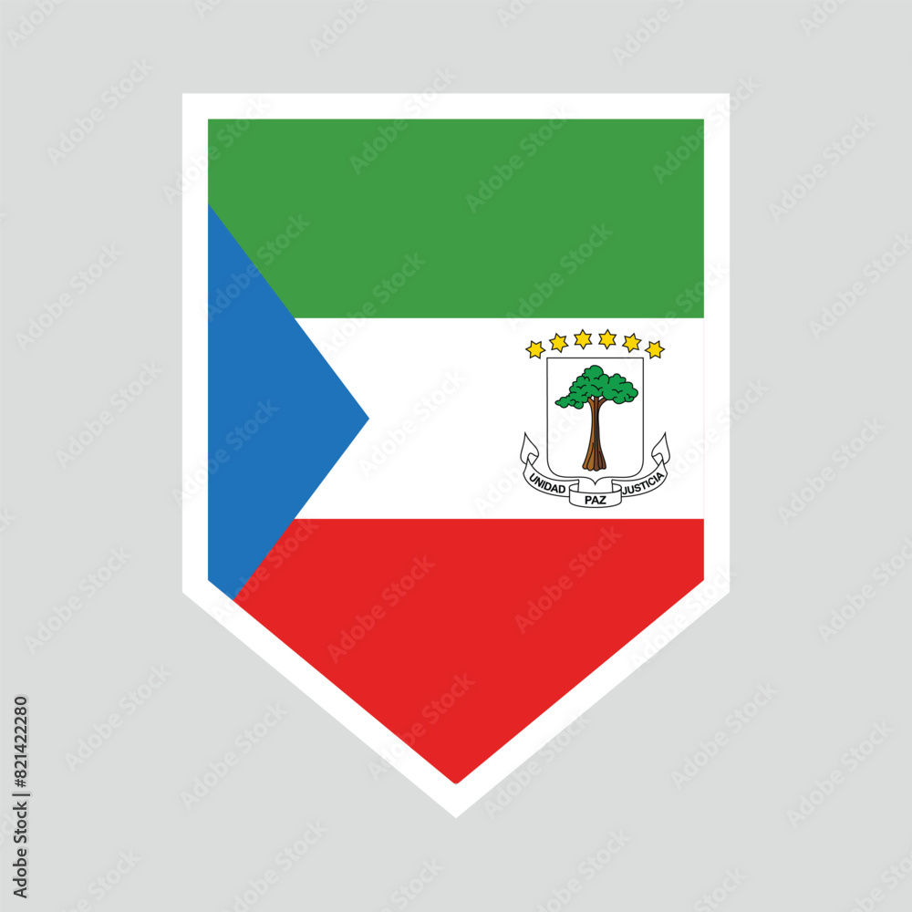 Obraz premium Equatorial Guinea Flag in Shield Shape Frame