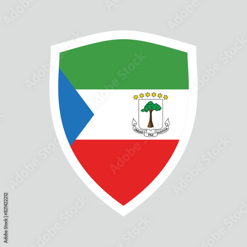 Free Download Equatorial Guinea Flag in Shield Shape Frame - GFXLoad