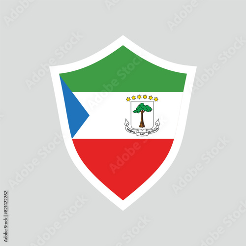 Free Download Equatorial Guinea Flag in Shield Shape Frame - GFXLoad