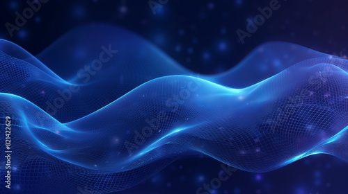 Abstract blue tech background with digital wave