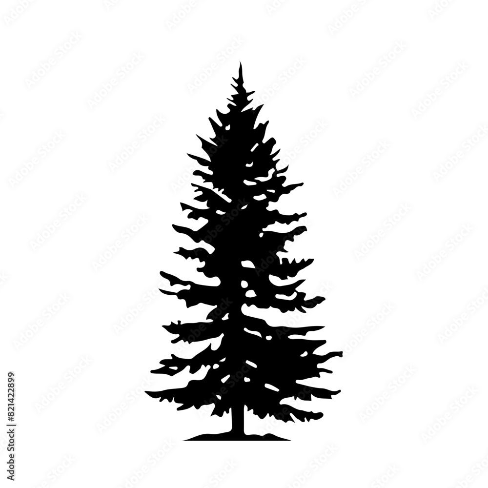 Obraz premium Pine Tree Silhouette Vector Clipart.
