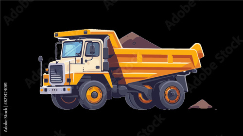 industrial heavy duty construction equipment dump truck 2.5d generative ai
