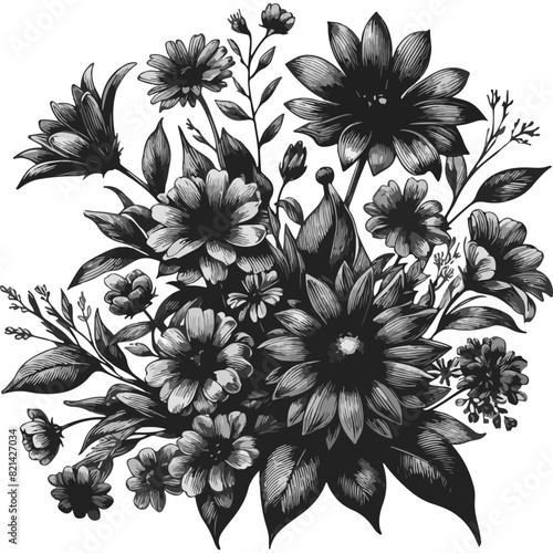 Monochrome Flower Bouquet 