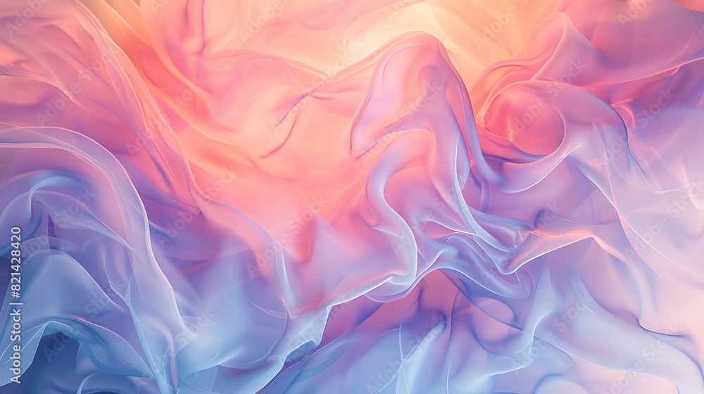 Tranquil Gradient Harmony - Close Up Silhouette of Ethereal Digital Art Backdrop