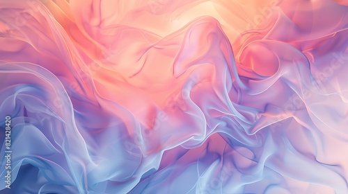 Tranquil Gradient Harmony - Close Up Silhouette of Ethereal Digital Art Backdrop