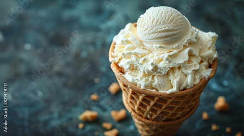 vintage waffle cone with melting cottage cheese ice cream a nostalgic summer treat idea that brings back memories