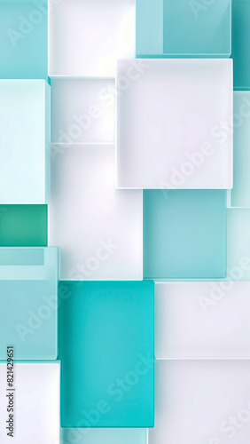 Futuristic abstract turquoise geometry background. Modern gradient illustration, minimal. Futuristic artwork, digital drawing for interior design, fashion textile, wallpaper, website