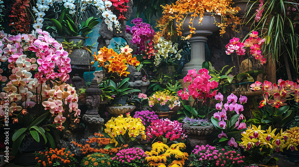 a beautiful display of various flowers in full bloom. The vibrant colors and intricate designs must create a delightful visual experience a beautiful display of various flowers in full bloom. The vibrant colors and intricate designs must create a delightful visual experience