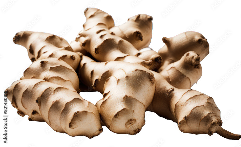 Fototapeta premium ginger root isolated on white background, cutout, clipping path