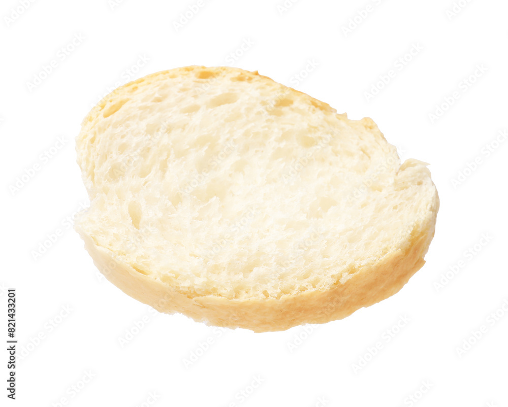 Piece of fresh baguette isolated on white Piece of fresh baguette isolated on white