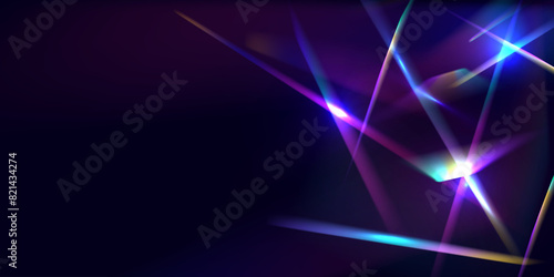 Light streak overlay pattern designs. Set Rainbow crystal light leak flare reflection effect. Transparent refraction elements. Vector illustration.