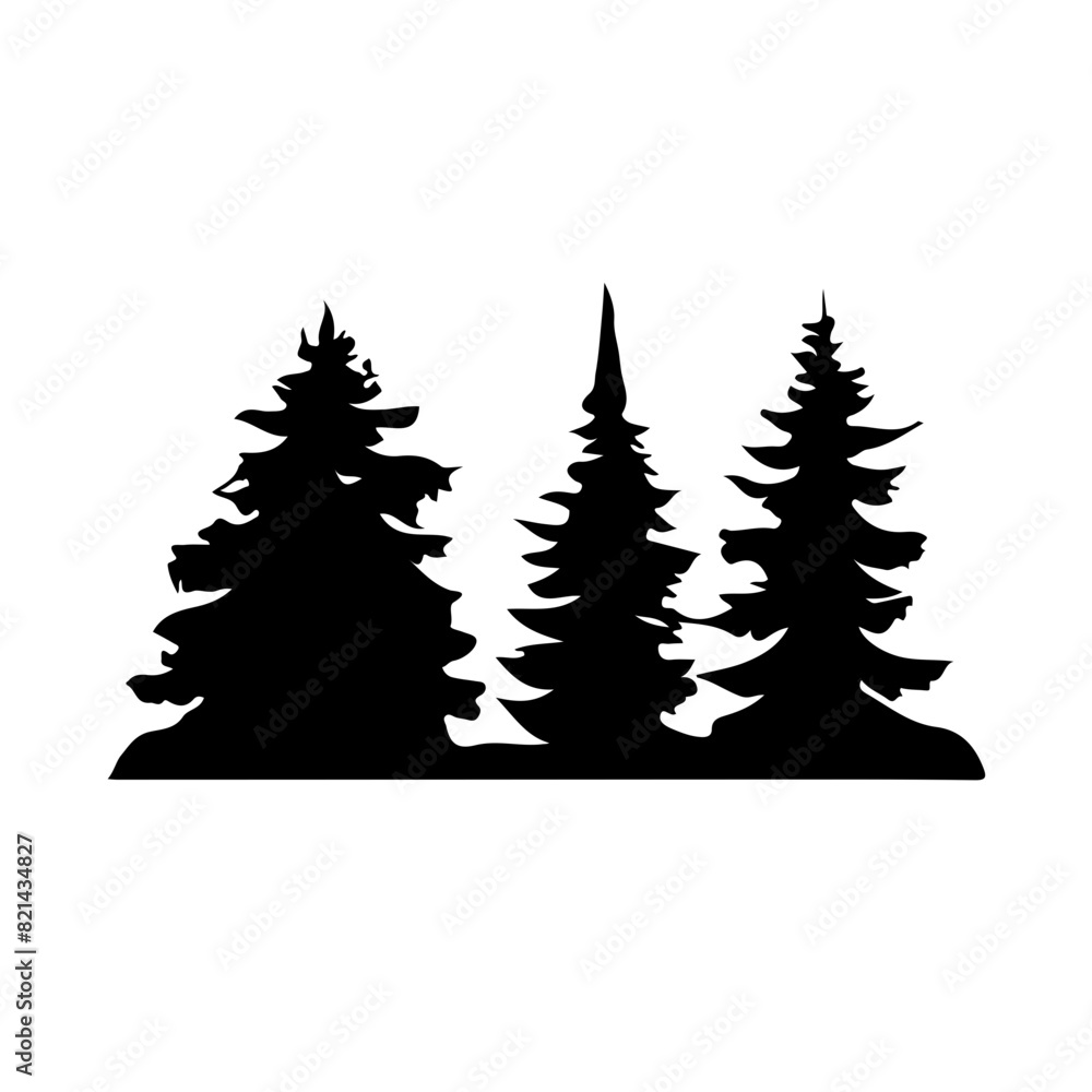 Obraz premium Pine Tree Silhouette Vector Clipart. 