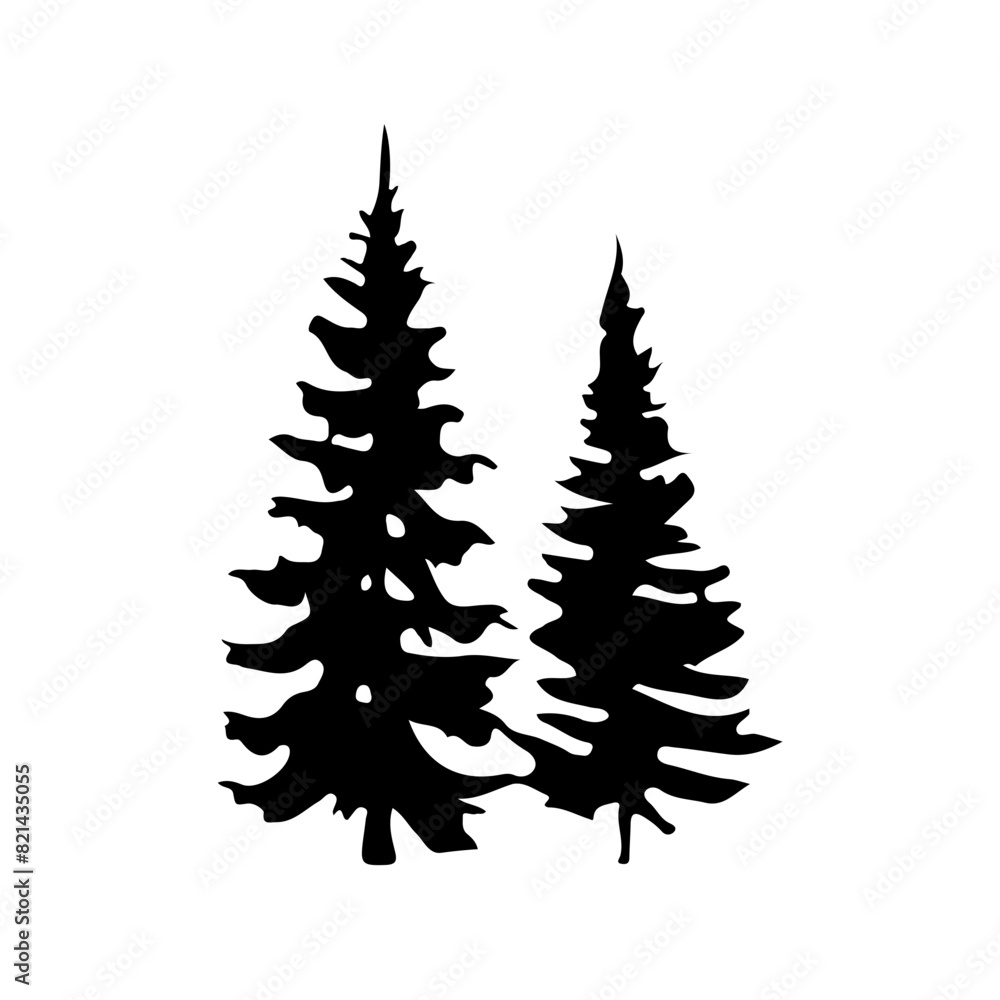 Pine Tree Silhouette Vector Clipart. Pine Tree Silhouette Vector Clipart.