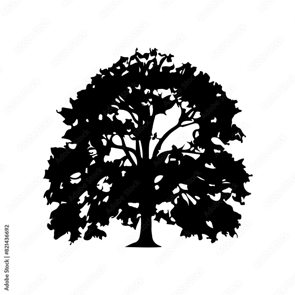Fototapeta premium Tree Silhouette Vector Clipart