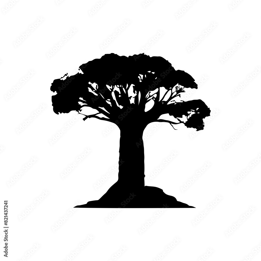 Fototapeta premium Tree Silhouette Vector Clipart.