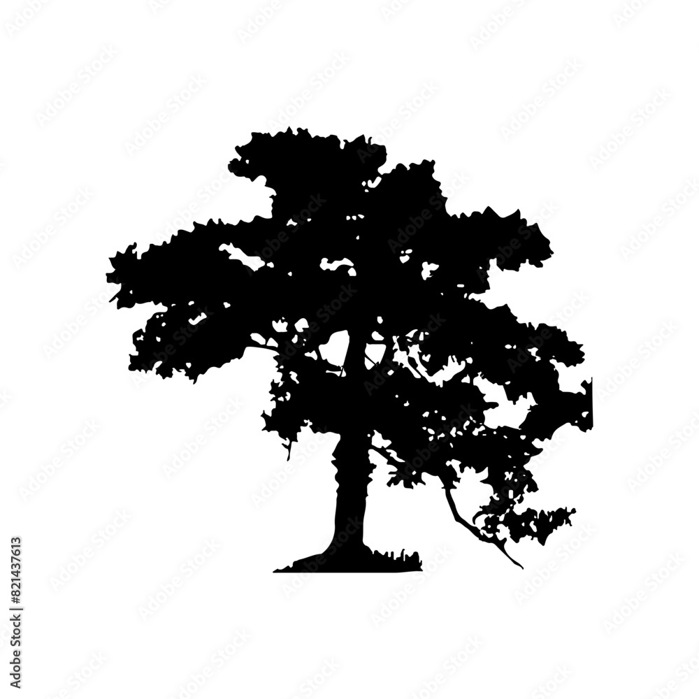 Fototapeta premium Tree Silhouette Vector Clipart.