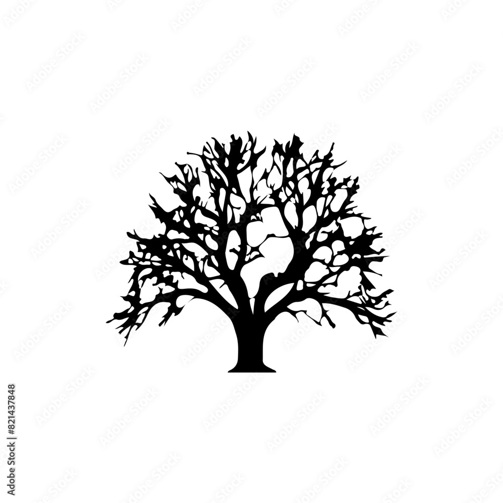 Obraz premium Tree Silhouette Vector Clipart.