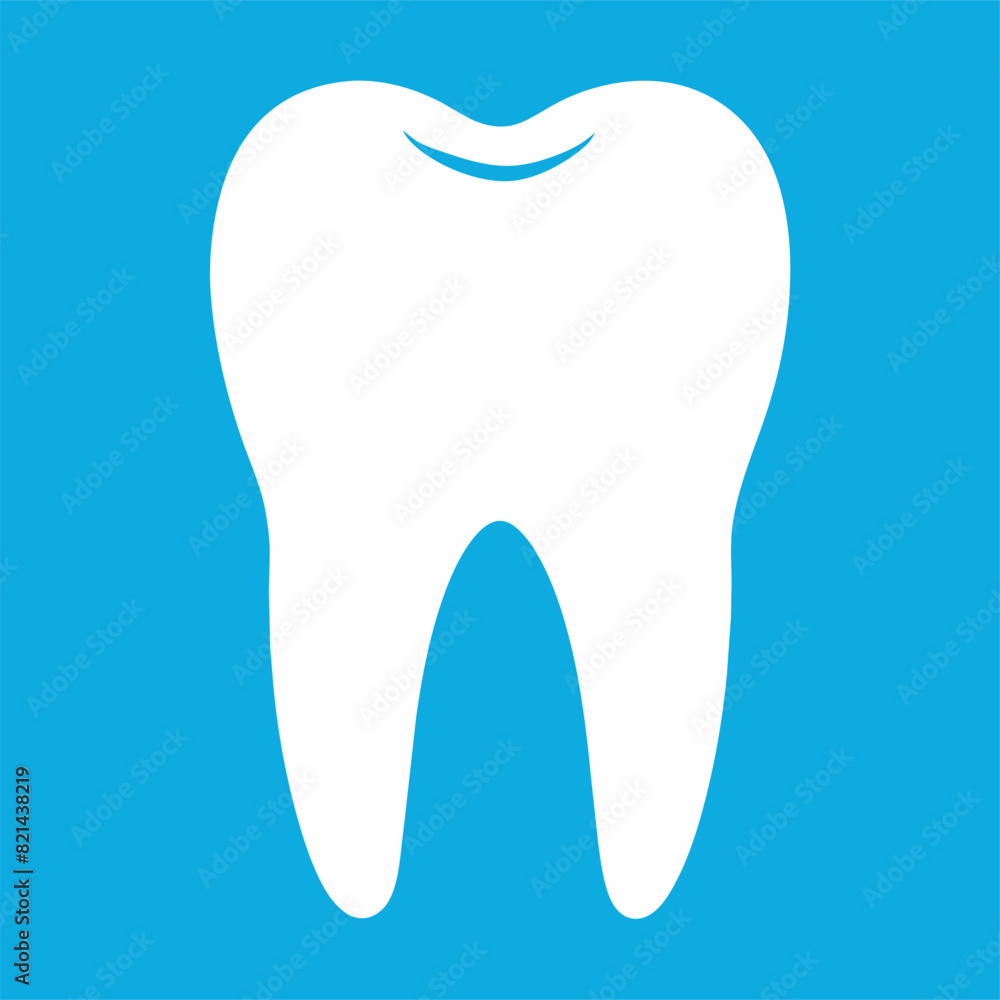 A white tooth stands out against a blue background A white tooth stands out against a blue background