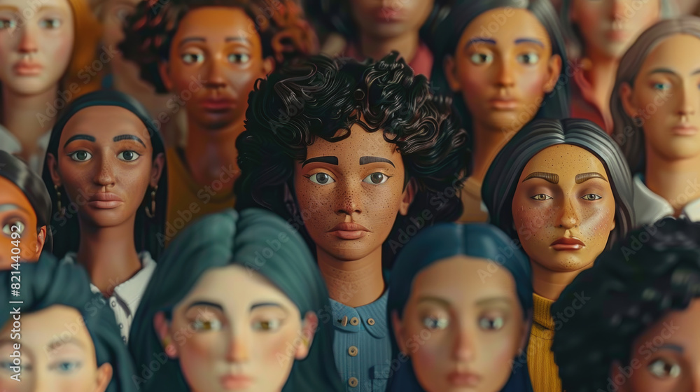 A collection of various dolls, each depicting a different person, representing diversity and inclusivity