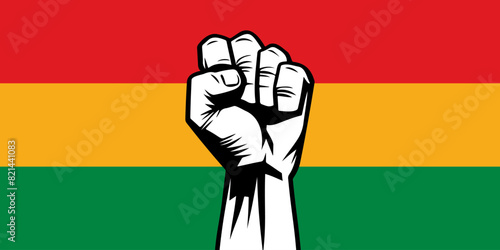 Juneteenth Flag Vector. Pan-African Flag with Raised First Illustration. Juneteenth Freedom Day Banner Vector.