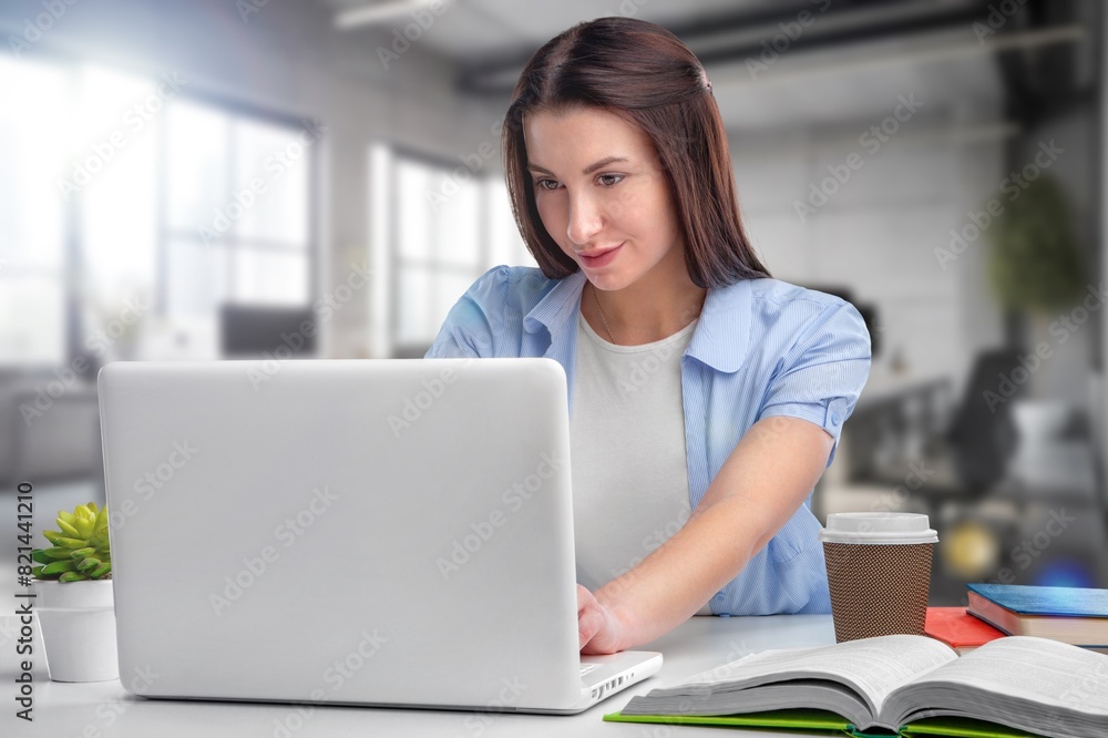 Fototapeta premium proud woman accountant employee in office