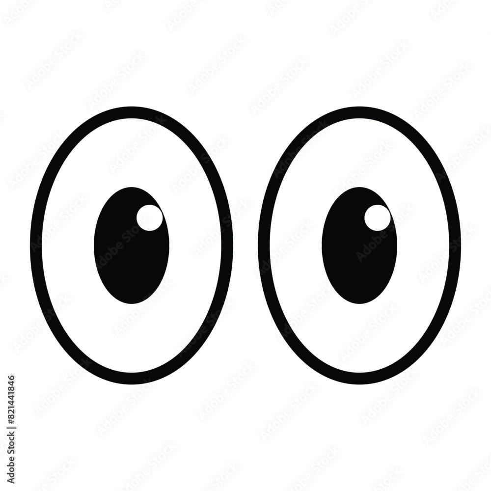 Set of cartoon eyes icon collection. Vector Illustration.