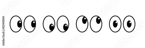 Set of cartoon eyes icon collection. Vector Illustration.