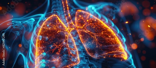 Art Nouveau Style XRay Visuals Intricate Lung Anatomy in HighTech Medical Imaging