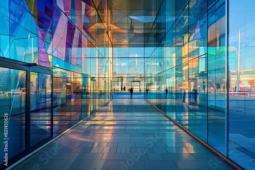 Modern Architectural Glass Corridor
