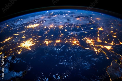 Earth from Space at Night photo