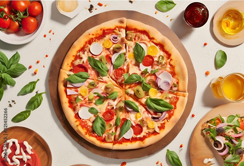 pizza with mushrooms and tomatoes pizza with mushrooms and tomatoes