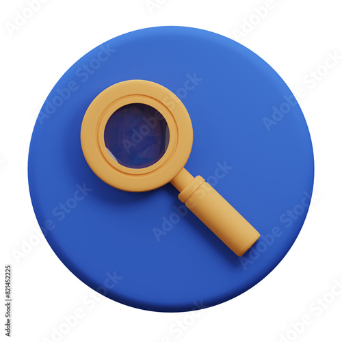 Search 3D Illustration, User Interface Icon.