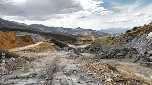 A before and after view of a strip mine where the once unrecognizable terrain is now restored to its natural form.