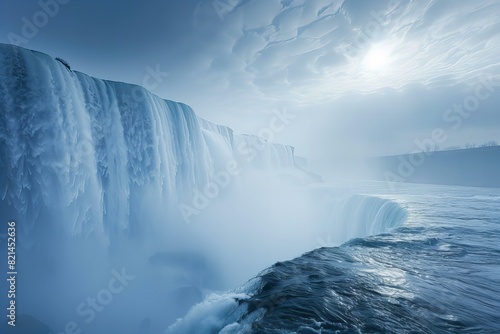 Majestic Frozen Waterfall in Winter Wonderland photo