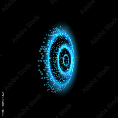 Futuristic blue digital signal vector illustration.