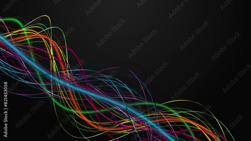 Fantastic video animation with stripe wave object in slow motion and space for text, 4096x2304 loop 4K Fantastic video animation with stripe wave object in slow motion and space for text, 4096x2304 loop 4K