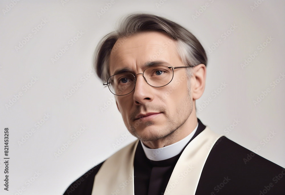 portrait of the parish priest, isolated white background
portrait of the parish priest, isolated white background