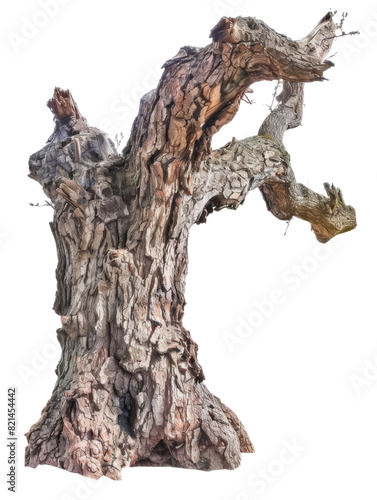 Bark tree texture isolated on transparent background