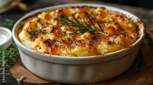 baked mashed potatoes, oven-baked mashed potatoes with a golden crust offer a delightful and comforting side dish thats sure to please photo