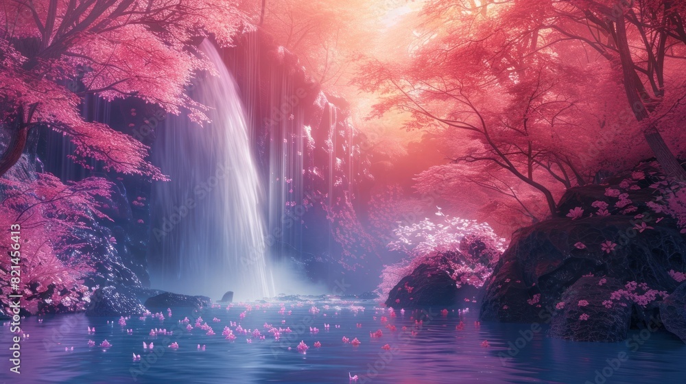 Infrared Waterfall Imagery A Vivid Spectrum of Light and Color Under Mysterious Sources