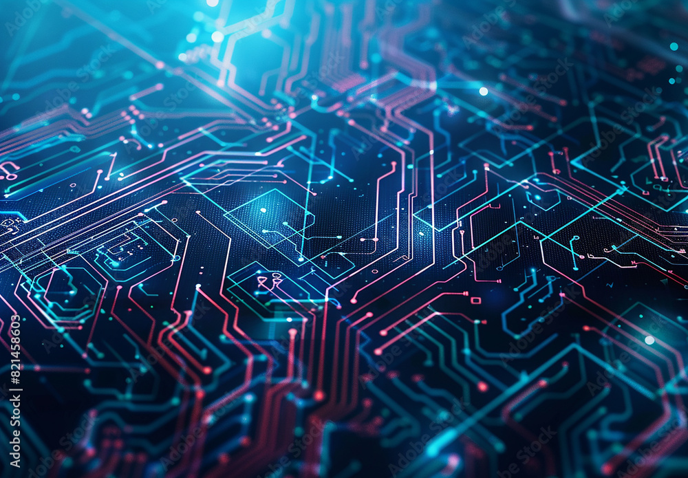 Fototapeta premium Photo of computer circuit board background