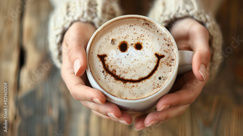 coffee cup with a happy face photo