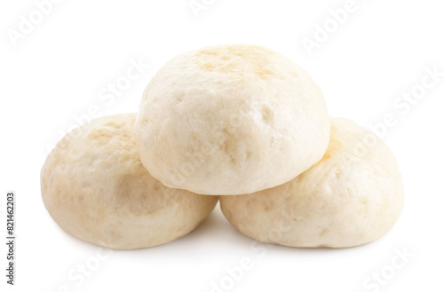 Delicious chinese steamed buns isolated on white