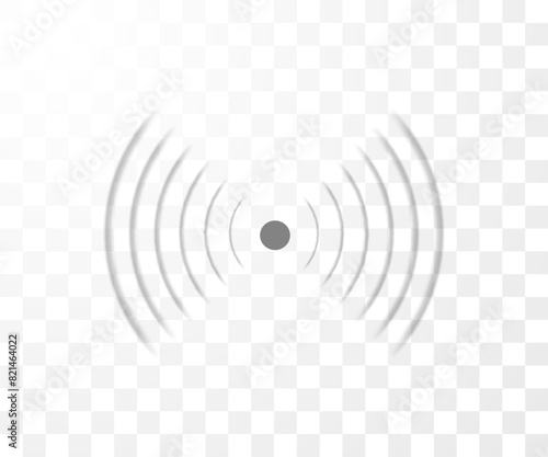 Wi-fi technology digital radar sonar vector symbol, wireless waves radial signal, sound effect sign, network signal icon