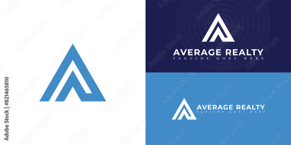 Abstract initial triangle letter AR or RA logo in blue color isolated on multiple background colors. The logo is suitable for commercial real estate investment firm logo design inspiration templates. Abstract initial triangle letter AR or RA logo in blue color isolated on multiple background colors. The logo is suitable for commercial real estate investment firm logo design inspiration templates.