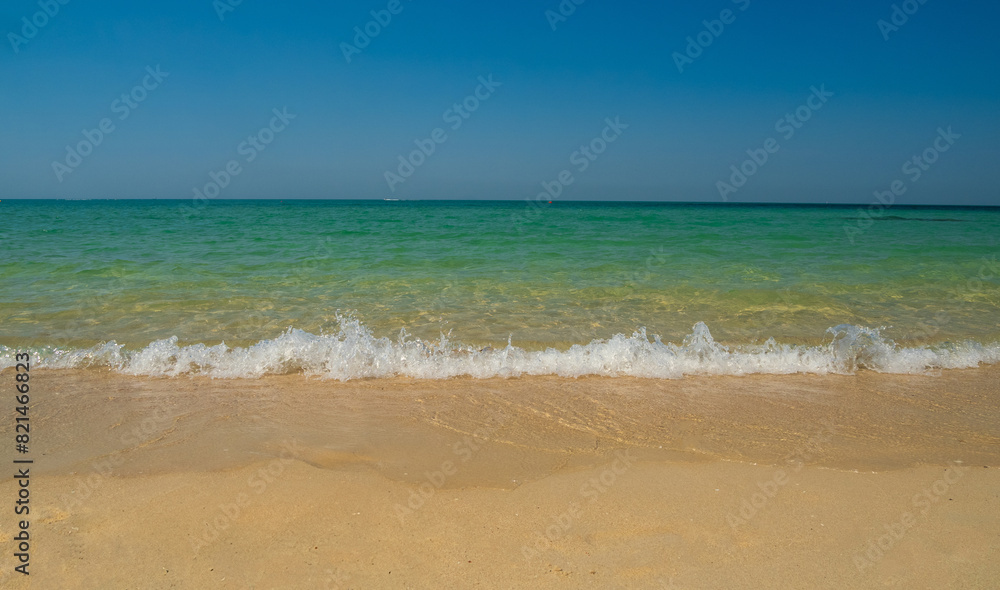 Horizon Landscape summer season panorama front view point tropical sea beach white sand clean and blue sky background calm nature ocean beautiful wave water travel at Sai Kaew Beach thailand holiday Horizon Landscape summer season panorama front view point tropical sea beach white sand clean and blue sky background calm nature ocean beautiful wave water travel at Sai Kaew Beach thailand holiday