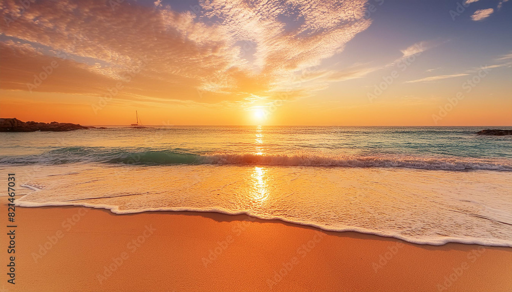 Photo beautiful sunset on the beach photo as a background Photo beautiful sunset on the beach photo as a background